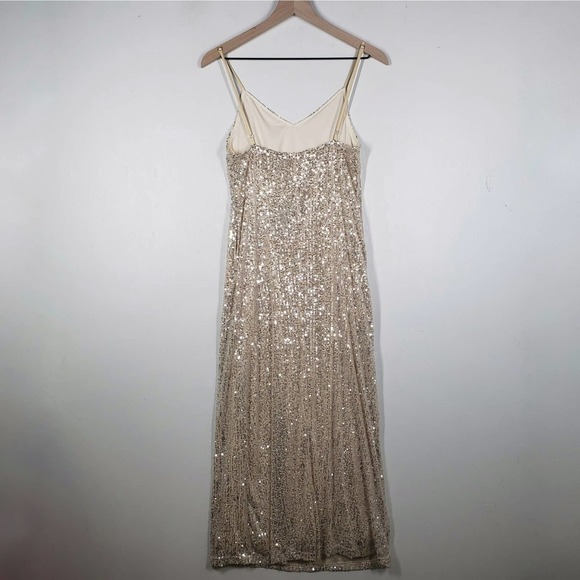 NEW Style Rack Strappy Sequin Dress S Beige Champagne Sparkle Midi Maxi NWT‎ - Picture 5 of 8